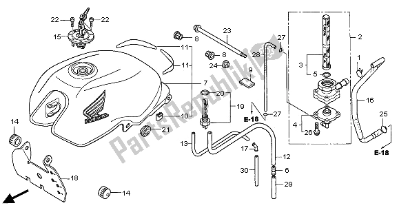 All parts for the Fuel Tank of the Honda CBF 600N 2006