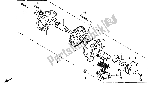 Tutte le parti per il Pompa Dell'olio del Honda CB 125 TD 1988