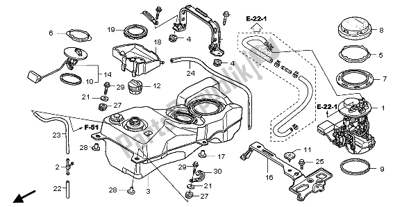 All parts for the Fuel Tank of the Honda GL 1800 Airbag 2007