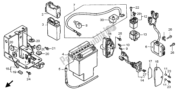 Toutes les pièces pour le Batterie du Honda VT 1100C3 1999