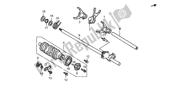 All parts for the Gearshift Drum of the Honda CBF 600N 2006