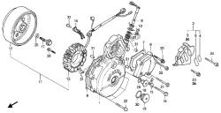 lewa pokrywa skrzyni korbowej i generator