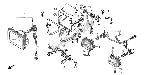 All parts for the Headlight of the Honda TRX 450 FE Fourtrax Foreman ES 2002