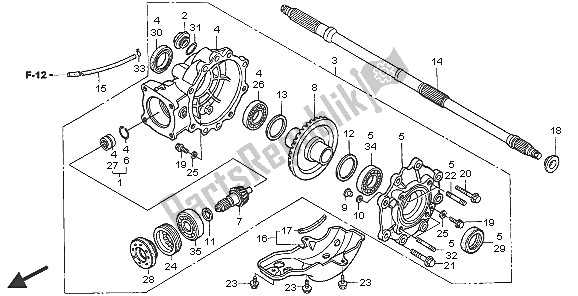 Todas las partes para Engranaje Conducido Final de Honda TRX 350 FE Fourtrax 4X4 ES 2005