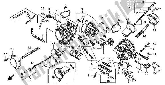All parts for the Carburetor (component Parts) of the Honda VTR 1000F 1998