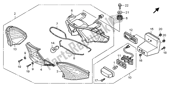 Todas las partes para Luz De La Cola de Honda ANF 125 2010
