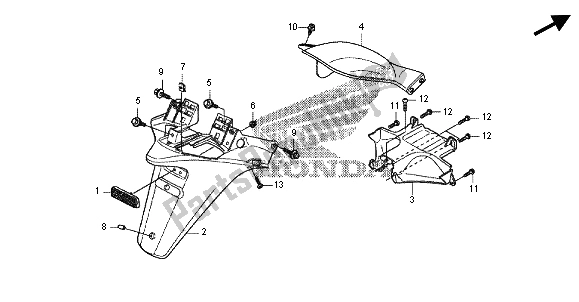 Todas as partes de Pára-choque Traseiro do Honda FES 125 2012