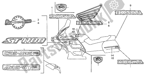 All parts for the Mark of the Honda ST 1100 1999