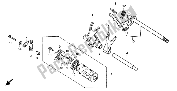 All parts for the Gearshift Drum of the Honda XRV 750 Africa Twin 1999