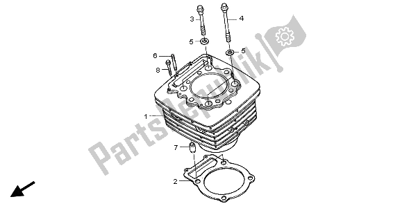 All parts for the Cylinder of the Honda NX 650 1996