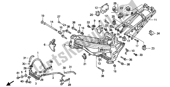 All parts for the Frame Body of the Honda VFR 750F 1991