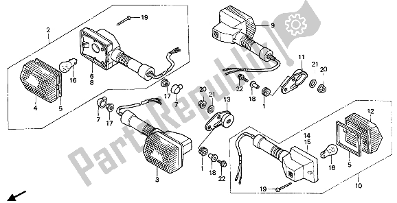 All parts for the Winker of the Honda XRV 650 Africa Twin 1988