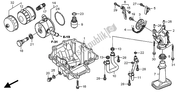 All parts for the Oil Pan & Oil Pump of the Honda CBR 600 RA 2011