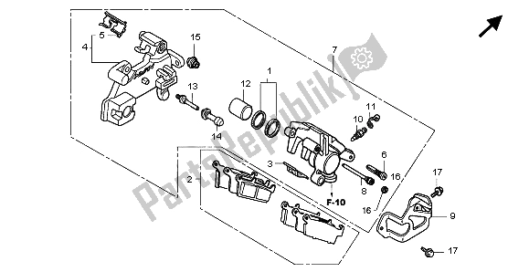 Wszystkie części do Zacisk Hamulca Tylnego Honda CR 85 RB LW 2007