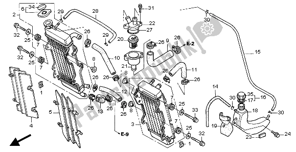 Alle onderdelen voor de Radiator & Thermostaat van de Honda XR 650R 2003