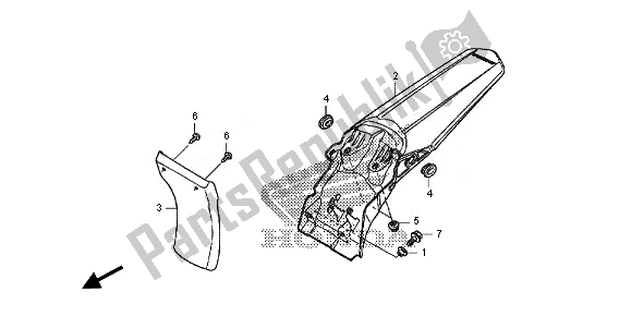 All parts for the Rear Fender of the Honda CRF 125F SW 2014