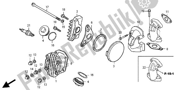 Alle onderdelen voor de Kleppendeksel van de Honda TRX 90 2012