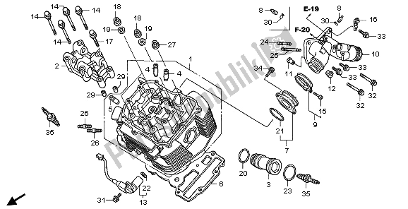 All parts for the Front Cylinder Head of the Honda VTX 1800C1 2006