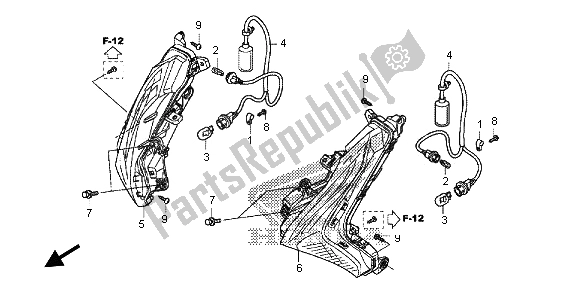 Todas las partes para Guiño Frontal de Honda SH 125D 2013