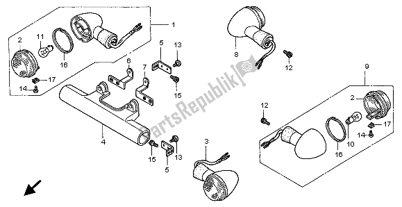 Tutte le parti per il Winker del Honda VT 1100C3 1998