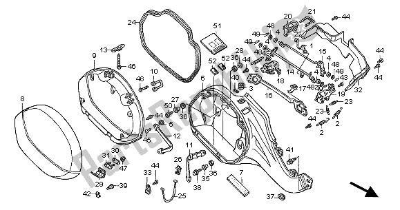 All parts for the R. Saddlebag of the Honda NT 650V 2002