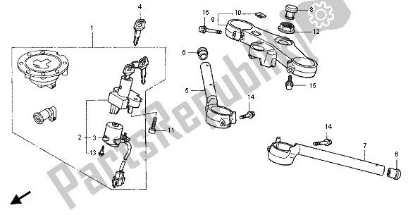 Toutes les pièces pour le Tuyau De Poignée Et Pont Supérieur du Honda RVF 400R 1996