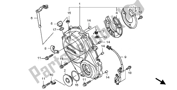 Tutte le parti per il Coperchio Carter Destro del Honda CBF 600S 2010