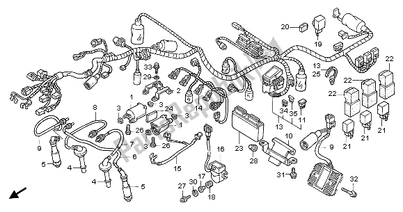 Todas las partes para Mazo De Cables Y Bobina De Encendido de Honda CB 1300F 2003