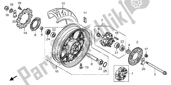 Tutte le parti per il Ruota Posteriore del Honda NC 700 SA 2013