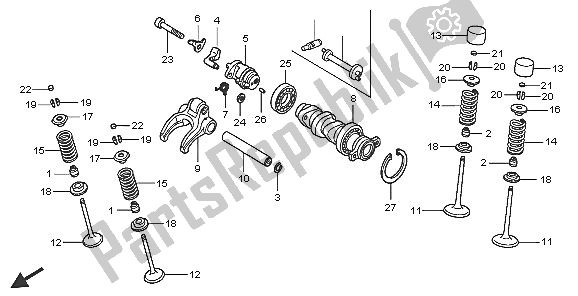 All parts for the Camshaft & Valve of the Honda CRF 450R 2005