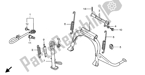 All parts for the Stand of the Honda SH 300A 2010