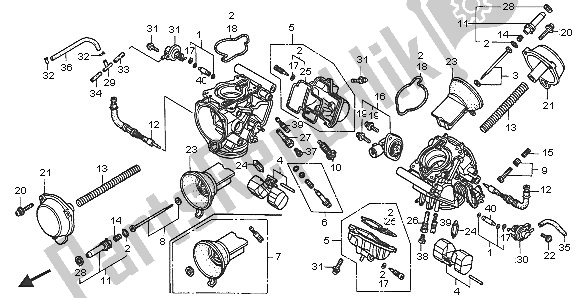 Alle onderdelen voor de Carburateur (onderdelen) van de Honda VTR 1000F 2005