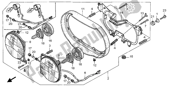 Alle onderdelen voor de Koplamp (eu) van de Honda XRV 750 Africa Twin 1996