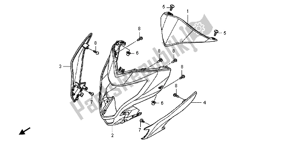 Toutes les pièces pour le Capot du Honda CB 600 FA Hornet 2012