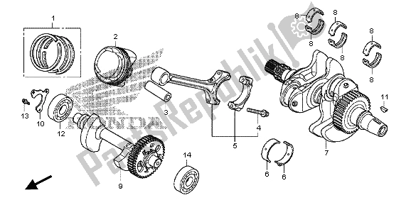 All parts for the Crankshaft & Piston of the Honda NC 700D 2013