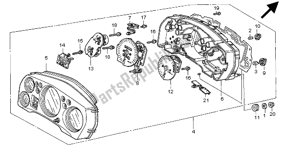 Alle onderdelen voor de Meter (mph) van de Honda CBR 1100 XX 2000
