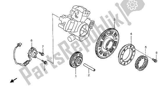 Tutte le parti per il Generatore Di Impulsi E Frizione Di Avviamento del Honda XL 1000V 2006