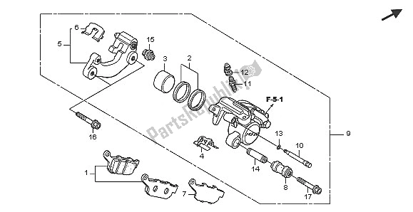 Todas las partes para Pinza De Freno Trasero de Honda FES 125 2005