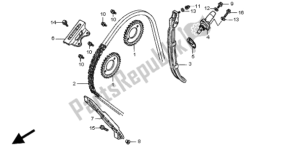 All parts for the Cam Chain & Tensioner of the Honda CB 600F Hornet 1999