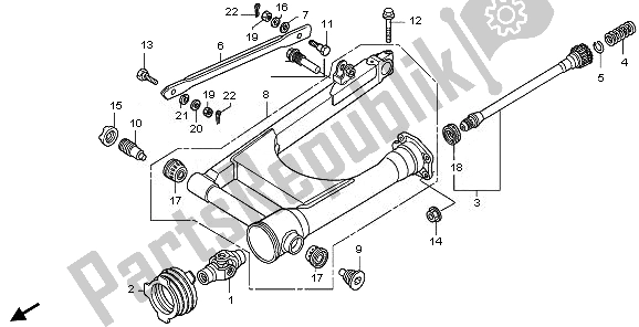 All parts for the Swingarm of the Honda VT 750 CA 2008
