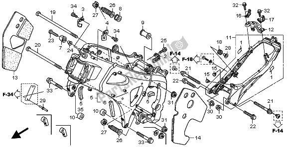 Wszystkie części do Korpus Ramy Honda CBR 600 RR 2010