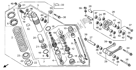 All parts for the Rear Cushion of the Honda CRF 150R SW 2009