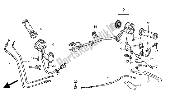 Todas las partes para Manejar Palanca E Interruptor Y Cable de Honda CBR 250 RA 2011