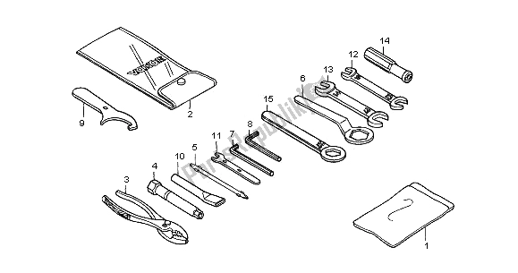 Alle onderdelen voor de Gereedschap van de Honda CB 1300 2005