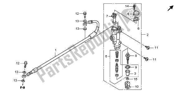 Todas las partes para Rr. Cilindro Maestro Del Freno de Honda CRF 150 RB LW 2009