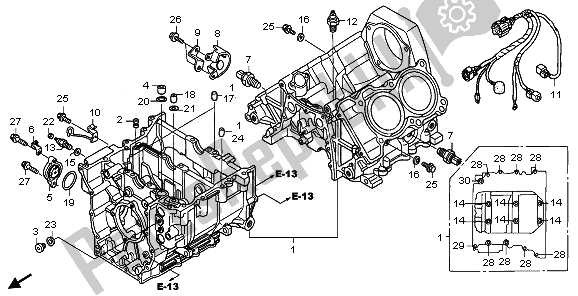 All parts for the Crankcase of the Honda ST 1300A 2010