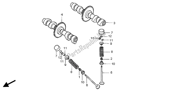 Toutes les pièces pour le Arbre à Cames Et Soupape du Honda CB 500S 2002