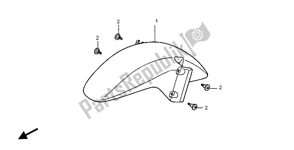 All parts for the Front Fender of the Honda VTR 1000F 2006