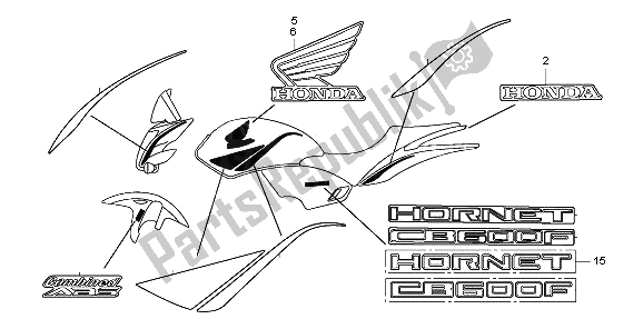 Alle onderdelen voor de Mark van de Honda CB 600F Hornet 2009