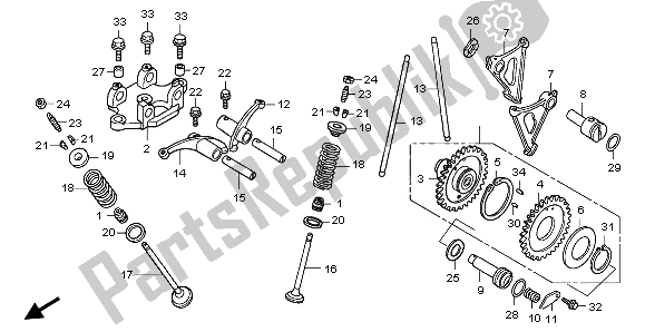 All parts for the Camshaft & Valve of the Honda XR 125L 2003